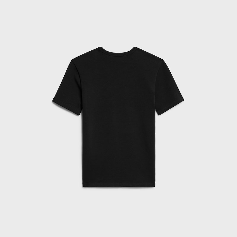 triomphe t-shirt IN RIBBED COTTON JERSEY - BLACK / WHITE -  - 1 | CELINE