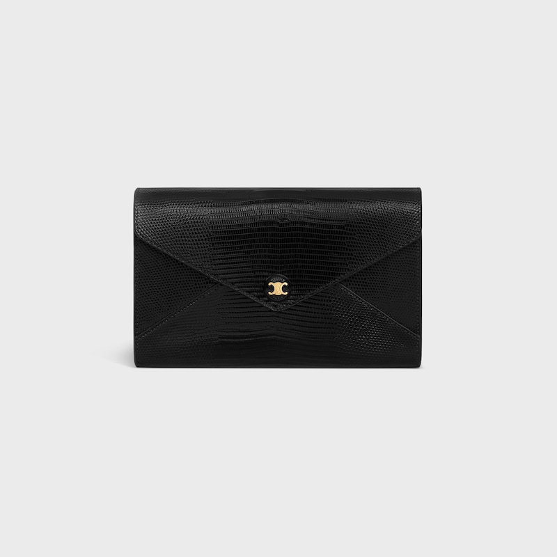 ENVELOPE WALLET ON CHAIN IN lizard - BLACK - WALLETS ON CHAIN - 1 | CELINE