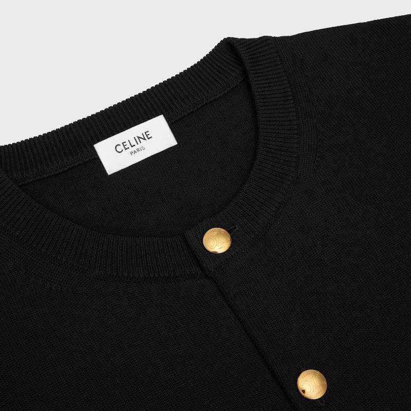cardigan laine fine - Noir -  - 1 | CELINE