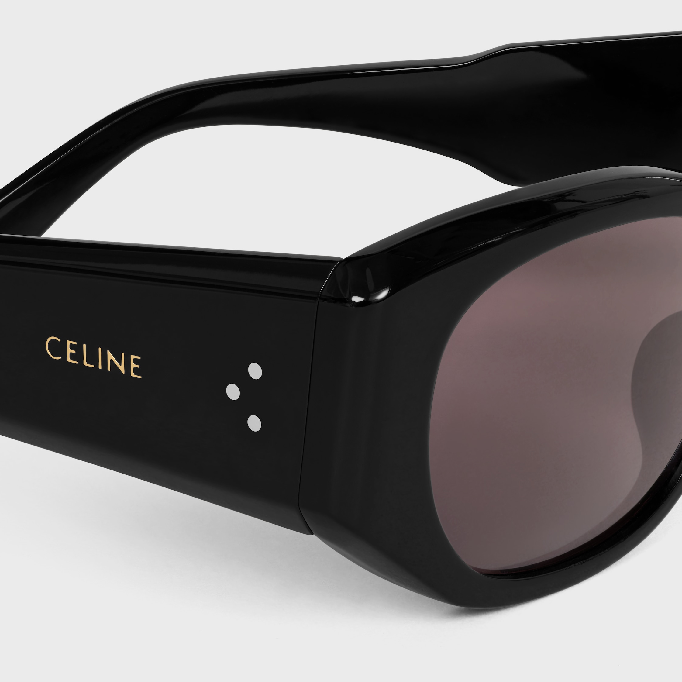 Rectangular S329 sunglasses in Acetate - BLACK | CELINE