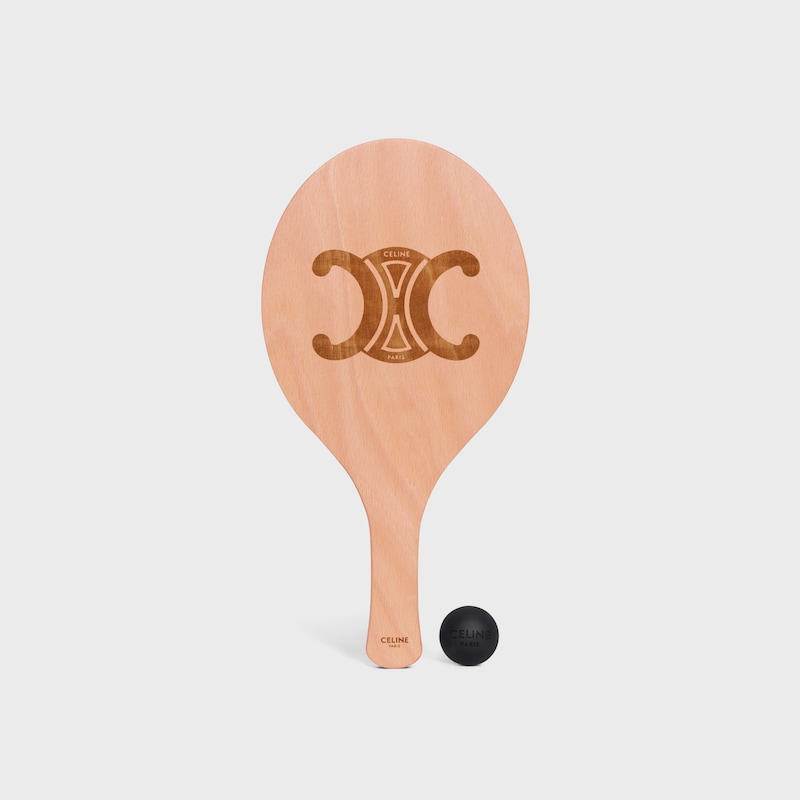 Beach rackets in wood and Calfskin - TAN - CELINE MAISON - 1 | CELINE