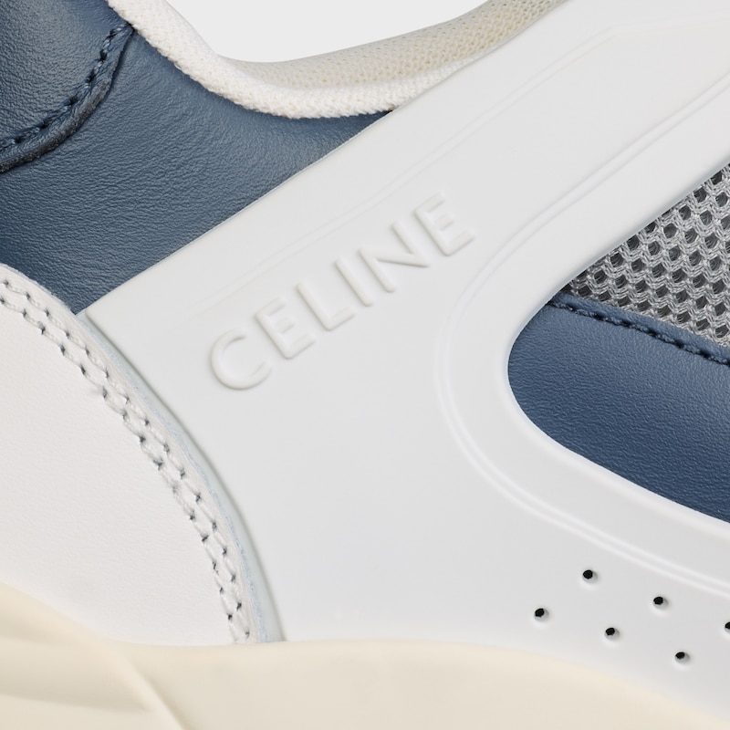 CT-09 TRAINER SNEAKER IN CALFSKIN AND MESH - ULTRA WHITE / NAVY -  - 1 | CELINE