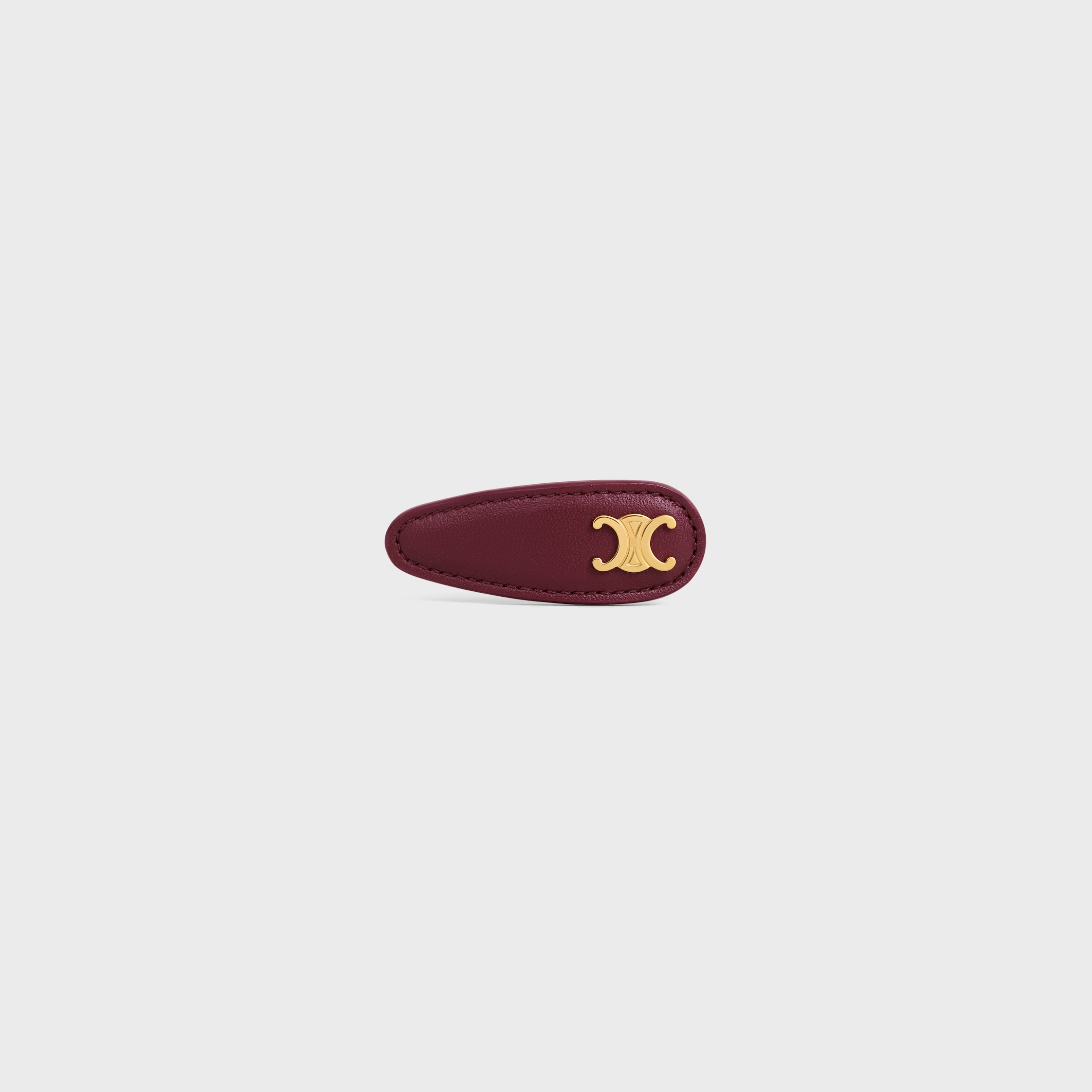 CELINE スナップ ヘアクリップ / カーフスキン、ゴールドフィニッシュ