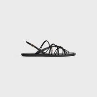 KNOTS TRIOMPHE FLAT SANDAL IN GOATSKIN - BLACK -  - 1 | CELINE
