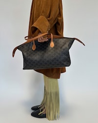ラージ ダッフルバッグ / トリオンフキャンバス & ナチュラルカーフスキン - ミエル - トートバッグ - 2 | CELINE