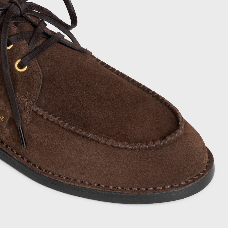 SIROCCO CHUKKA BOOT IN SUEDE CALFSKIN - DARK BROWN -  - 1 | CELINE