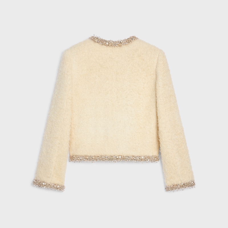 giacca Chelsea ricamata in seta natté - CHARDONNAY -  - 1 | CELINE