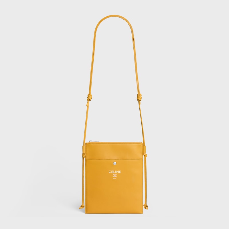 SHARP POUCH TAKE AWAY IN SMOOTH LAMBSKIN - MERIGOLD / WHITE - NEW - 1 | CELINE