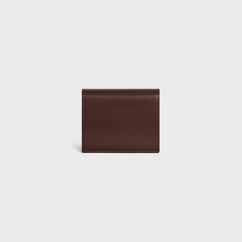 Small Flap Wallet TRIOMPHE IN Shiny calfskin - CHESTNUT - WALLETS - 1 | CELINE