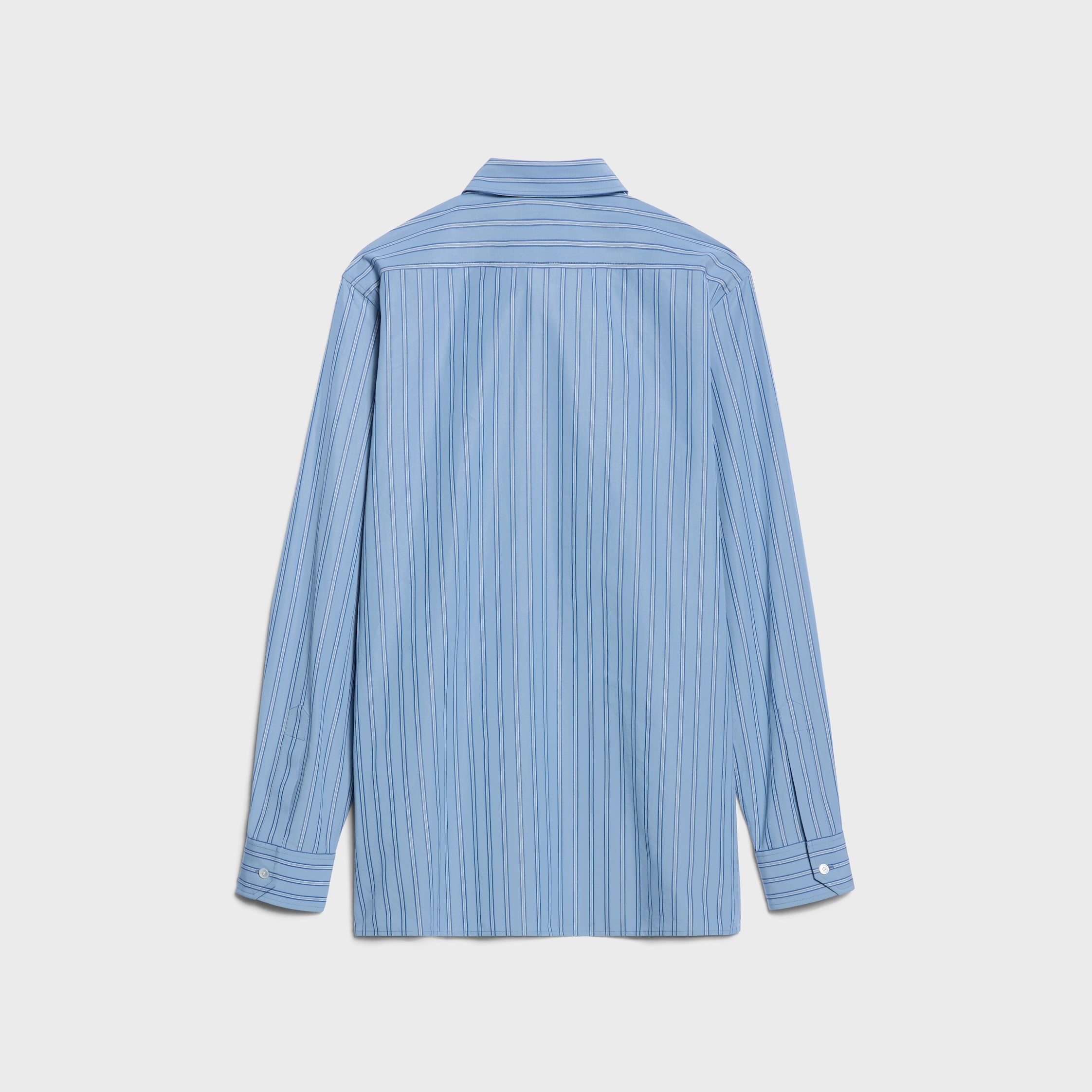 CLASSIC SHIRT IN STRIPED COTTON POPLIN - WASH BLUE/BLUE/CHALK | CELINE
