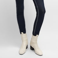 CHERI - ZIPPED BOOT IN Stretch Lambskin - IVORY -  - 2 | CELINE
