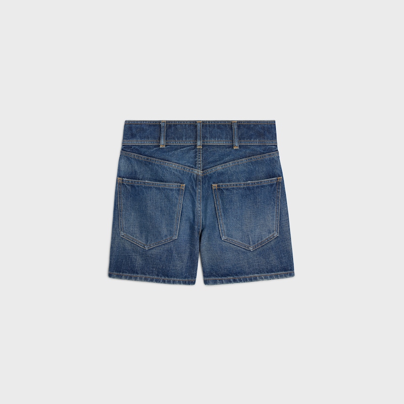 kitty shorts in dark union wash denim - DARK UNION WASH -  - 1 | CELINE