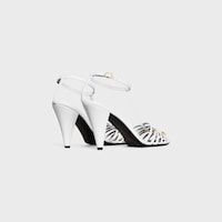 CELINE CAGE - STRAPPY SANDAL IN GOATSKIN - Ultra White -  - 2 | CELINE