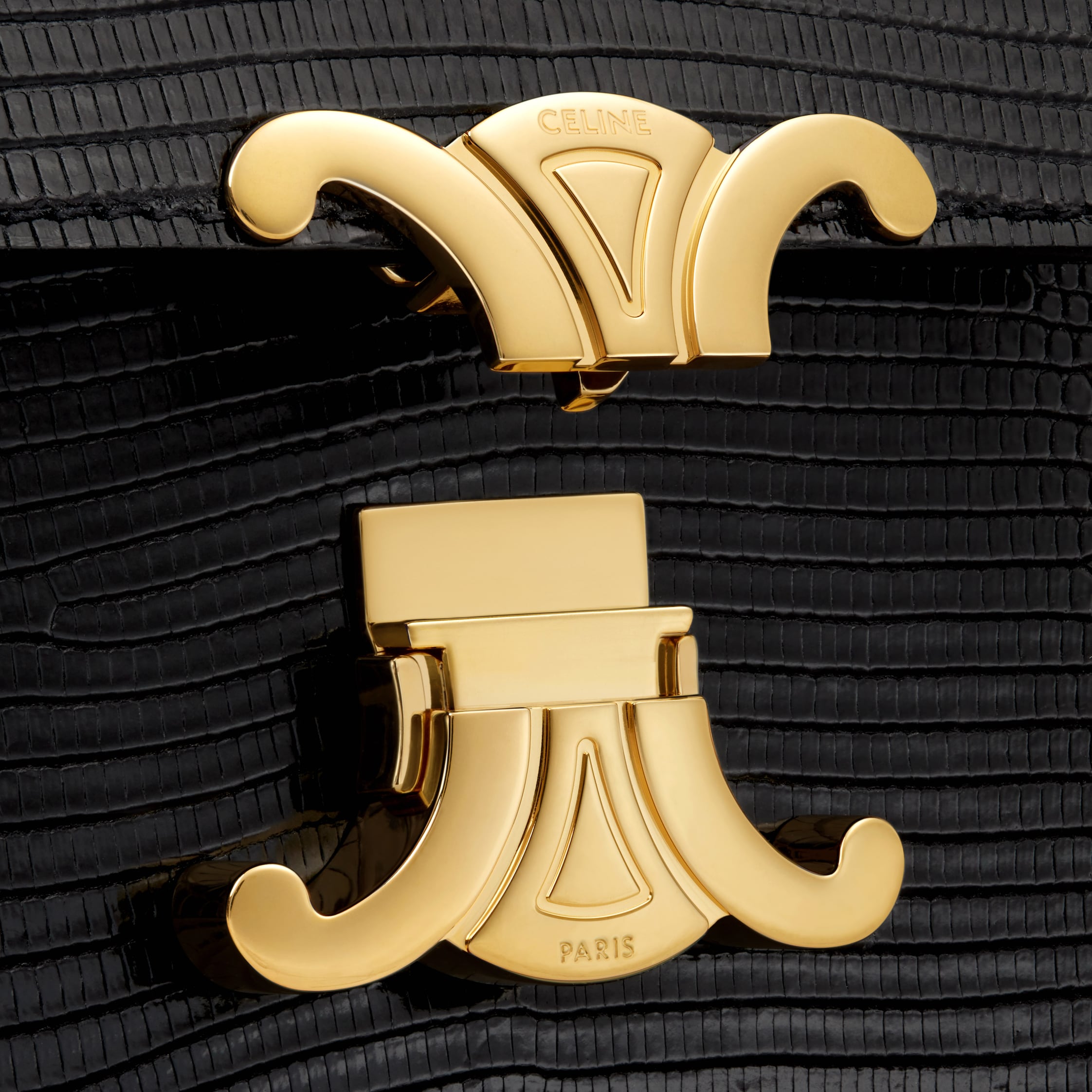 MINI BOX TRIOMPHE in Lizard - BLACK | CELINE