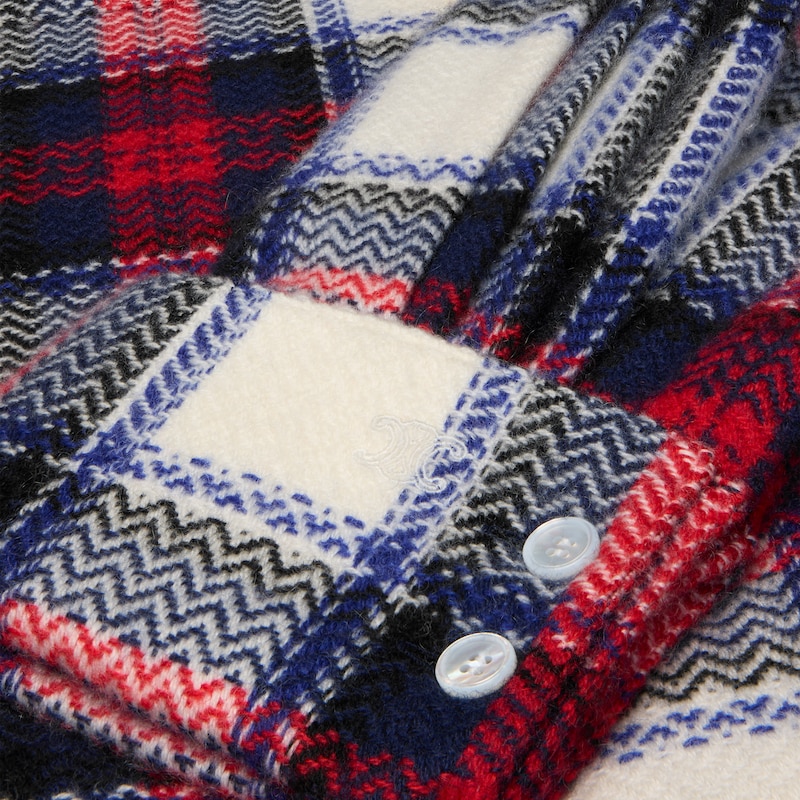 chemise cachemire carreaux - BLACK/RED/WHITE -  - 1 | CELINE