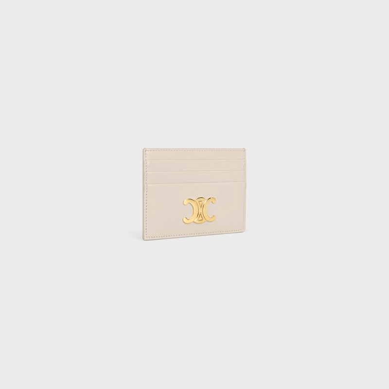 CARD HOLDER TRIOMPHE in Shiny calfskin - PALE BEIGE - COIN AND CARD HOLDERS - 1 | CELINE