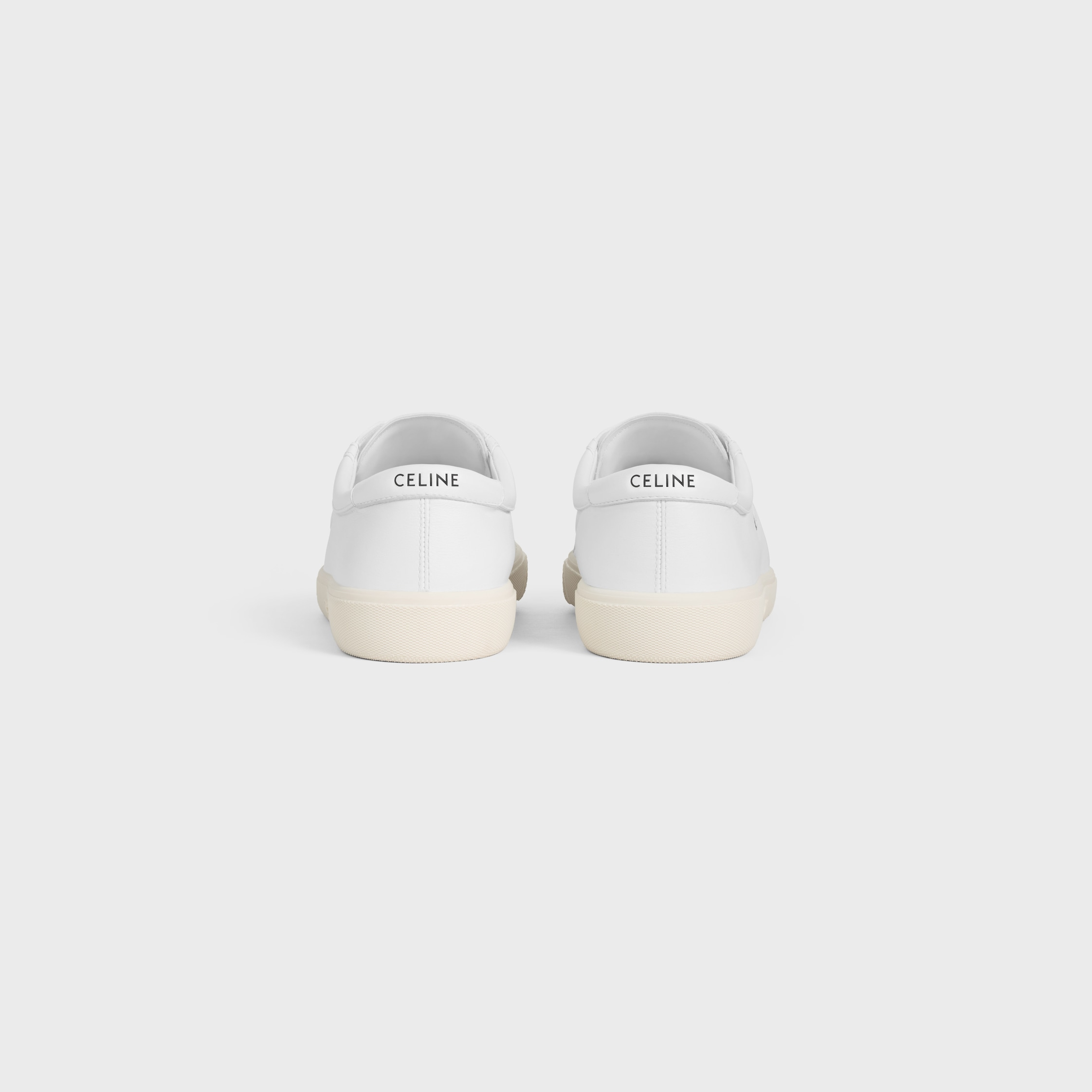 CELINE LOU LOW LACE-UP SNEAKER WITH TRIOMPHE IN LAMBSKIN - OPTIC