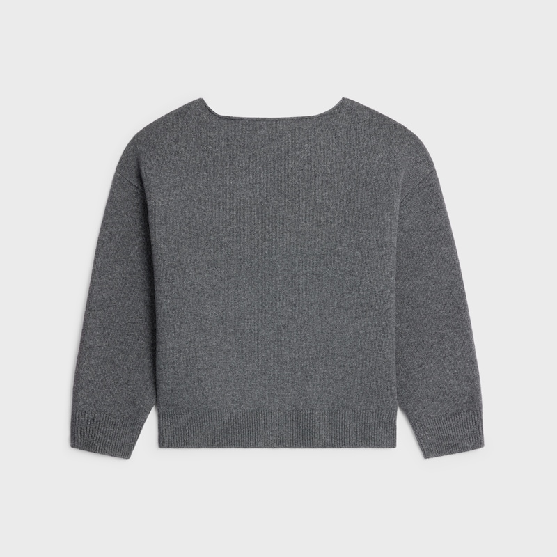boatneck sweater IN wool and cashmere - DARK GREY -  - 1 | CELINE