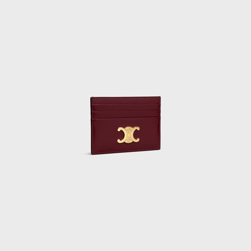 CARD HOLDER TRIOMPHE IN Shiny calfskin - LIGHT BURGUNDY - TRIOMPHE - 1 | CELINE