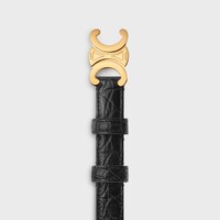 Small 18MM Triomphe Belt in ALLIGATOR - BLACK -  - 1 | CELINE