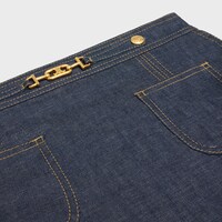 trapeze mini skirt in raw wash denim - RAW WASH -  - 1 | CELINE