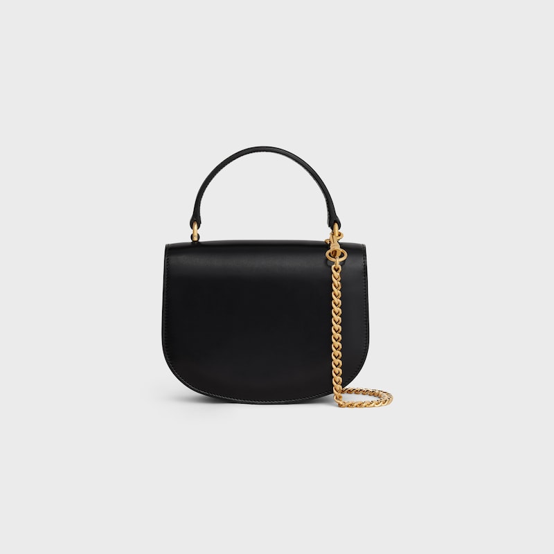 MINI CHAIN BESACE CLEA in SHINY CALFSKIN - BLACK - MORE LINES - 1 | CELINE