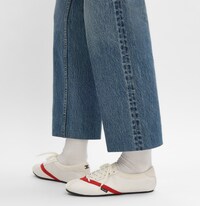 THE FLAT SNEAKER IN GROS GRAIN, VELVET, SUEDE GOATSKIN AND LAMBSKIN - WHITE/RED -  - 2 | CELINE