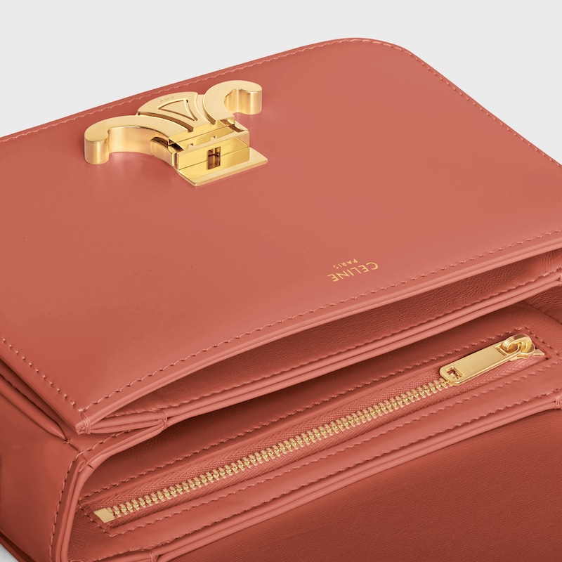 Teen Triomphe Bag in shiny calfskin - LYCHEE - TRIOMPHE - 1 | CELINE