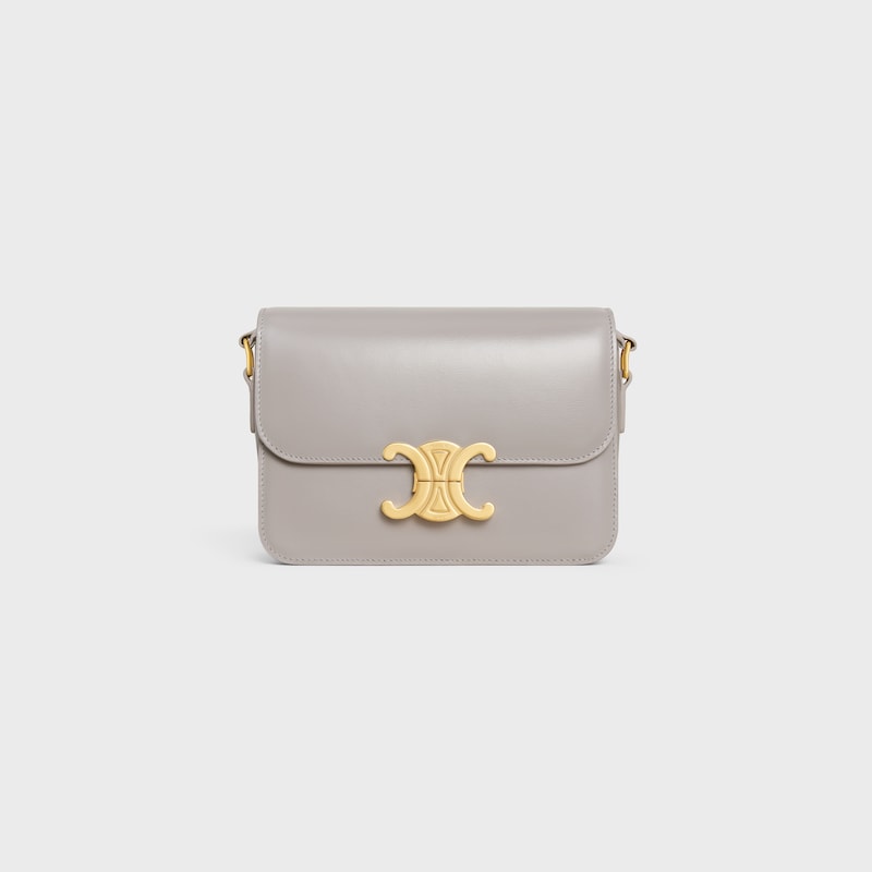 TEEN TRIOMPHE BAG IN shiny calfskin - SOFT GREY - SHOULDER BAGS - 1 | CELINE