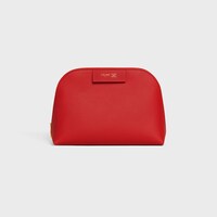 MEDIUM COSMETIC POUCH IN SMOOTH CALFSKIN - ULTRA RED / SYRAH - LIPSTICKS AND ACCESSORIES - 1 | CELINE