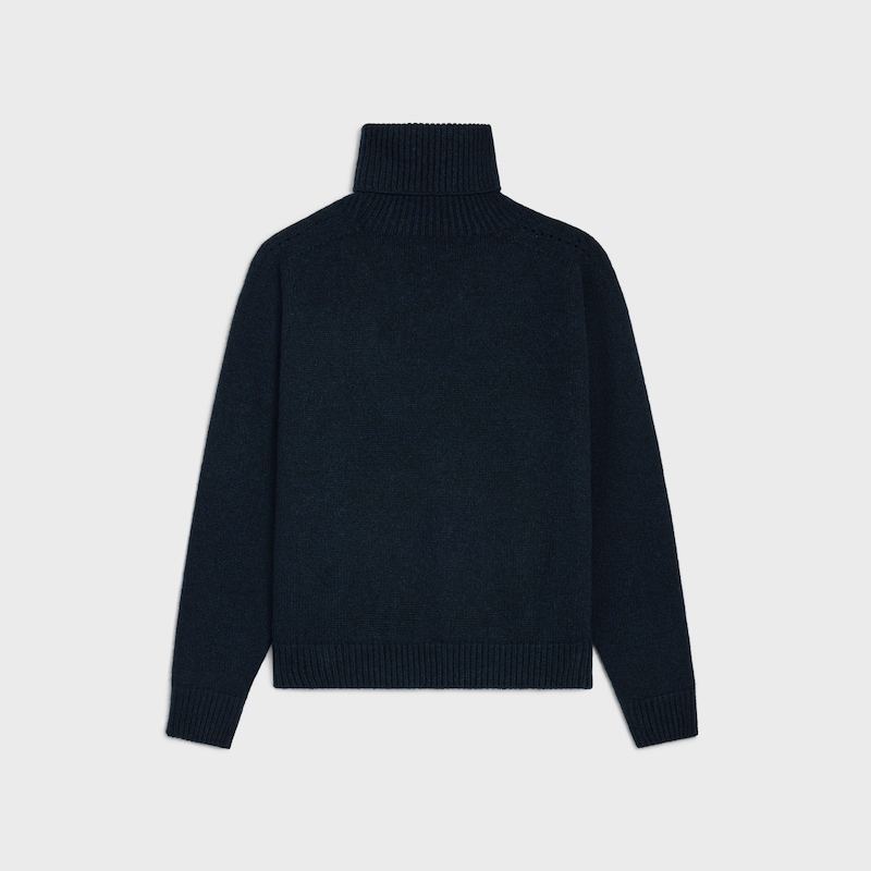 turtleneck sweater IN SEAMLESS CASHMERE - NAVY -  - 1 | CELINE