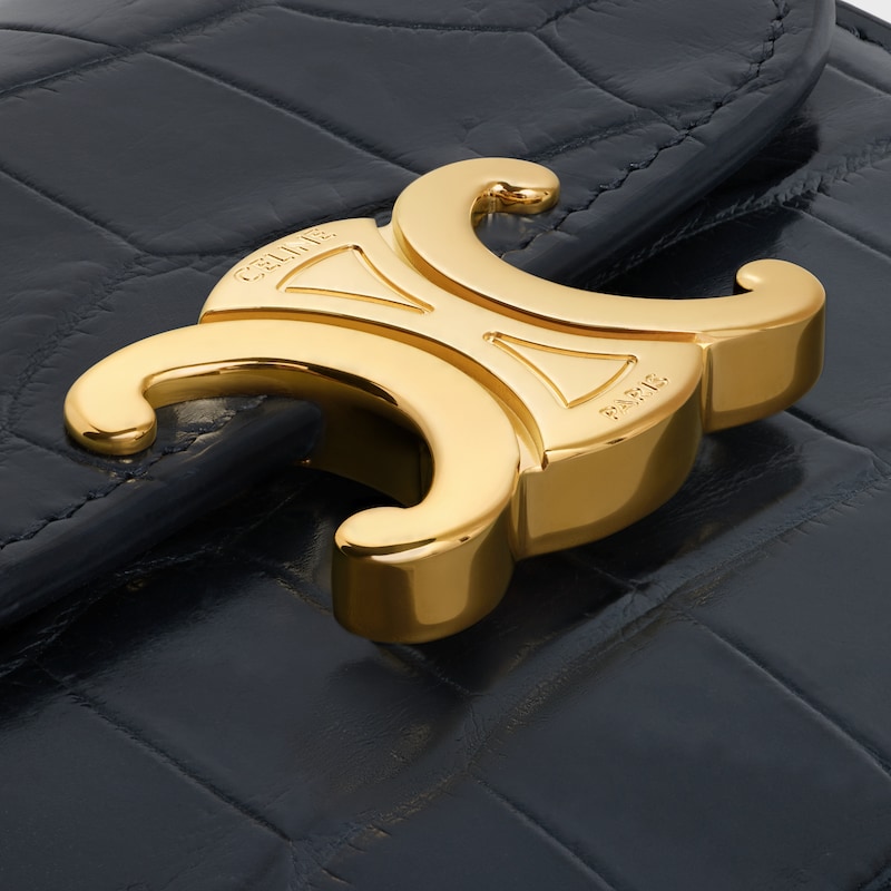 Small Flap Wallet TRIOMPHE in NILOTICUS CROCODILE - MIDNIGHT - GIFT FINDER - 1 | CELINE