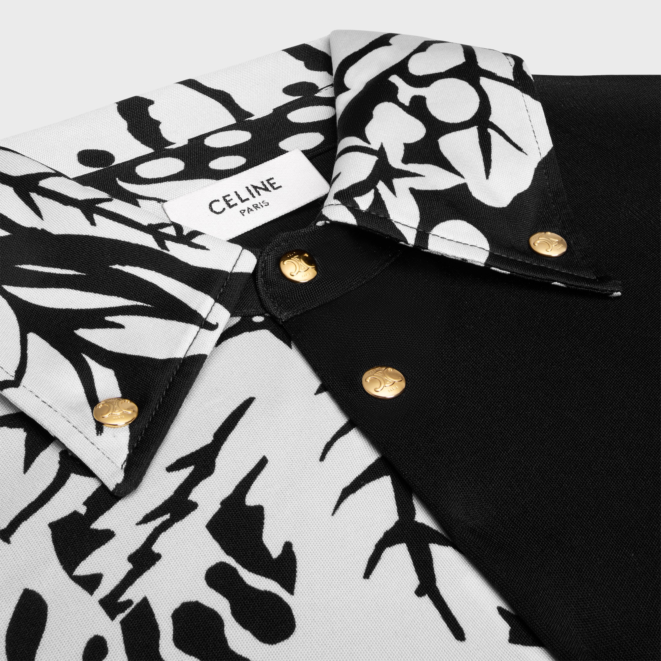 【CELINE】ドットプリント シルク レーヨン クラシックシャツ バニラ 40 シャツ / シルクジャージー - | CELINE | セリーヌ公式サイト | ハイ