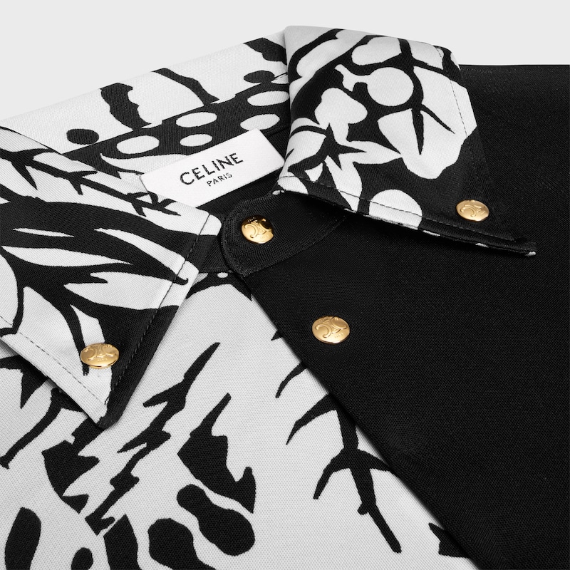 shirt IN JERSEY SOIE - NOIR/CRAIE -  - 1 | CELINE