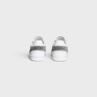 CELINE TRAINER LOW LACE-UP SNEAKER in SUEDE CALFSKIN AND CALFSKIN - GREY/OPTIC WHITE -  - 2 | CELINE