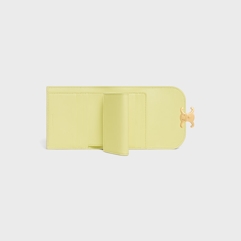 Portafoglio Triomphe piccolo con patta in pelle di lucertola - CITRUS - PORTAFOGLI - 1 | CELINE