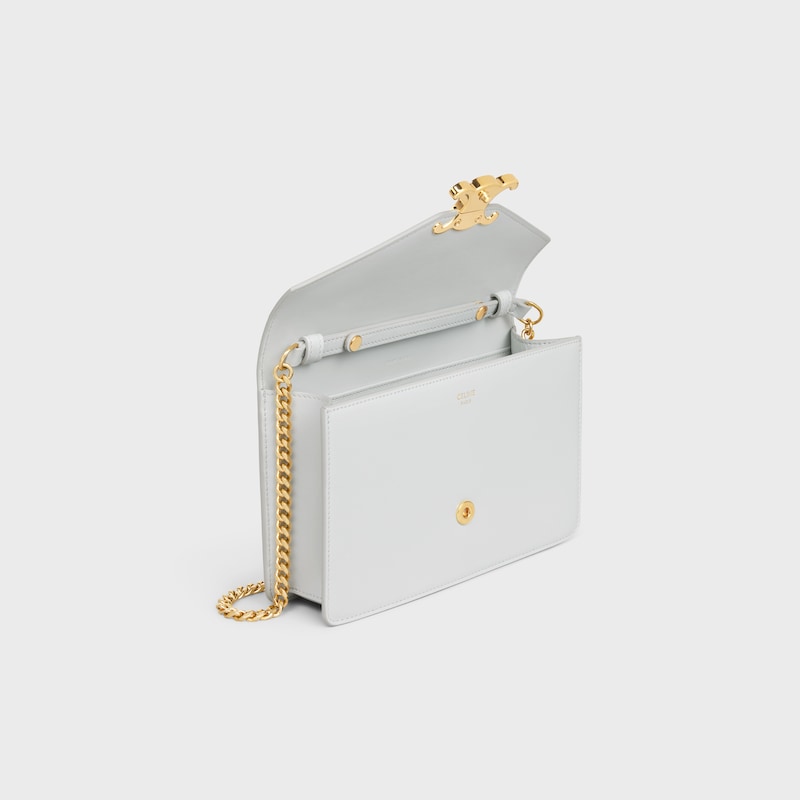 WALLET ON CHAIN MARGO in Shiny calfskin - MOON - WALLETS ON CHAIN - 1 | CELINE