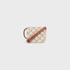 MINI CLAUDE in TEXTILE WITH TRIOMPHE PRINT AND CALFSKIN - WHITE - SMALL GIFTS - 3 | CELINE