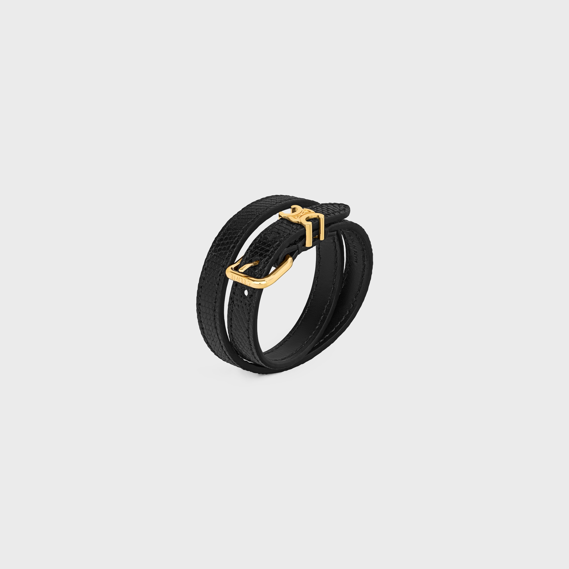 LES CUIRS CELINE DOUBLE BRACELET IN LIZARD, CALFSKIN AND