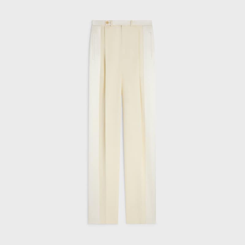 hepburn tux trousers IN diagonal wool - OFF WHITE -  - 1 | CELINE