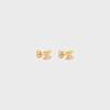 Triomphe Studs in Brass with Gold Finish - GOLD - EARRINGS - 3 | CELINE
