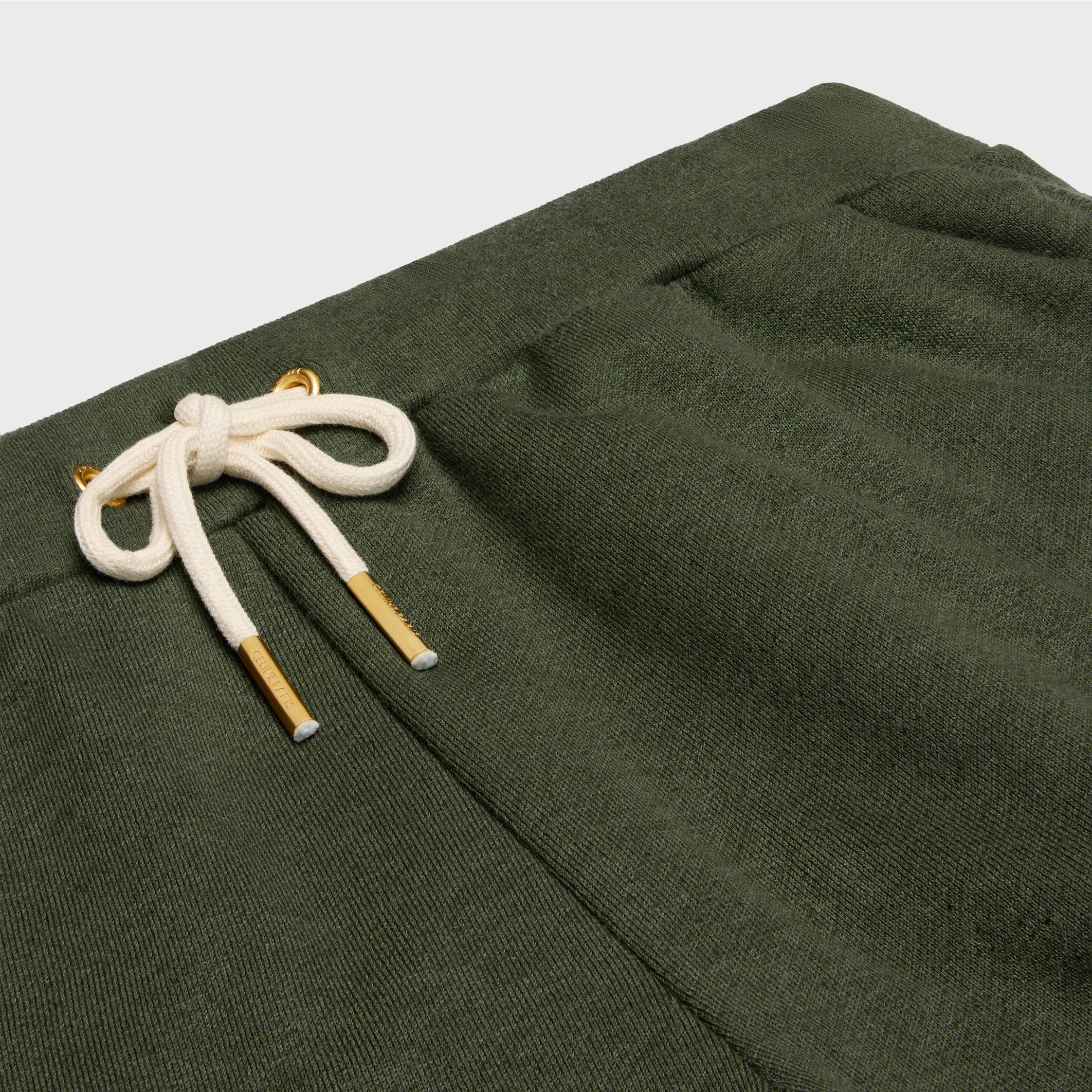 【CELINE】セリーヌ パリ ミニショーツ（コットン＆カシミア） celine paris mini shorts in cotton and cashmere - OLIVE
