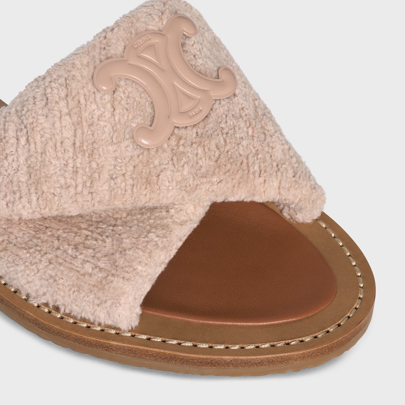 CELINE LYMPIA TWISTED SANDAL IN SPONGE FABRIC - Faded Pink -  - 1 | CELINE