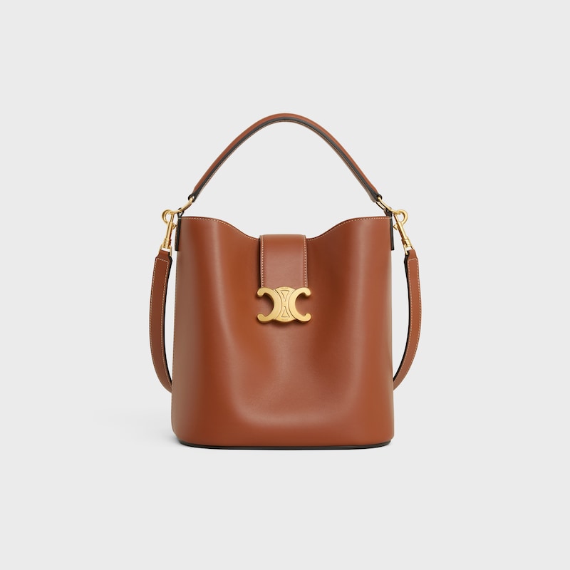 MEDIUM BUCKET LOUISE IN SMOOTH CALFSKIN - TAN - MORE LINES - 1 | CELINE