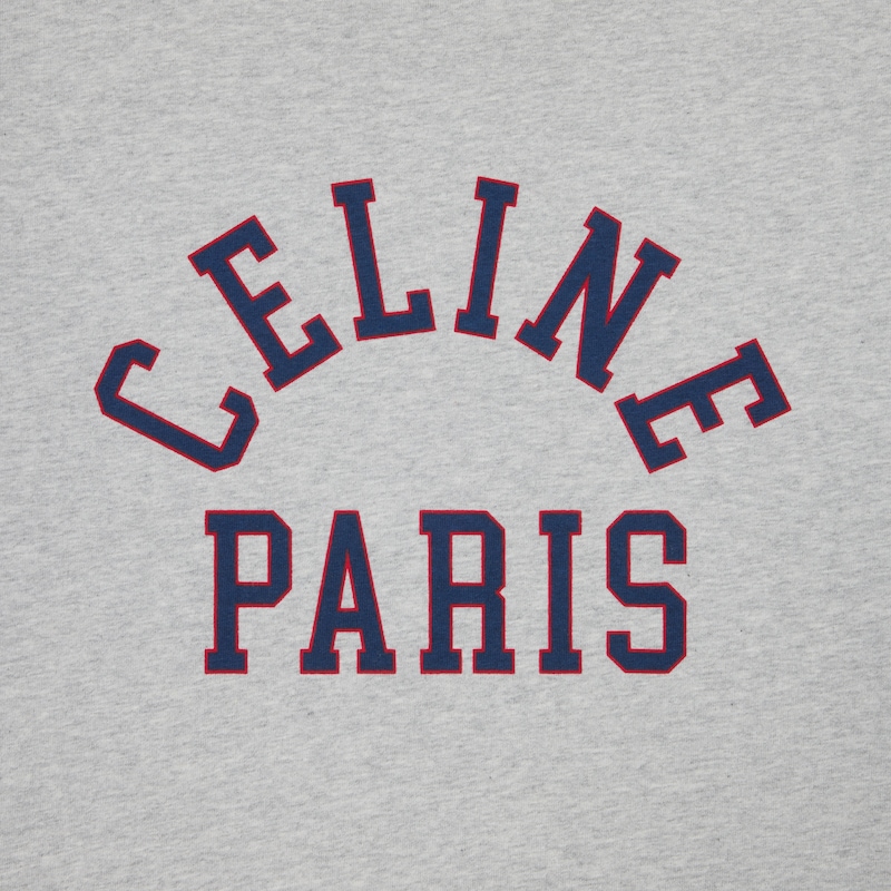 loose t-shirt IN cotton jersey - GREY MELANGE / BLUE / RED -  - 1 | CELINE