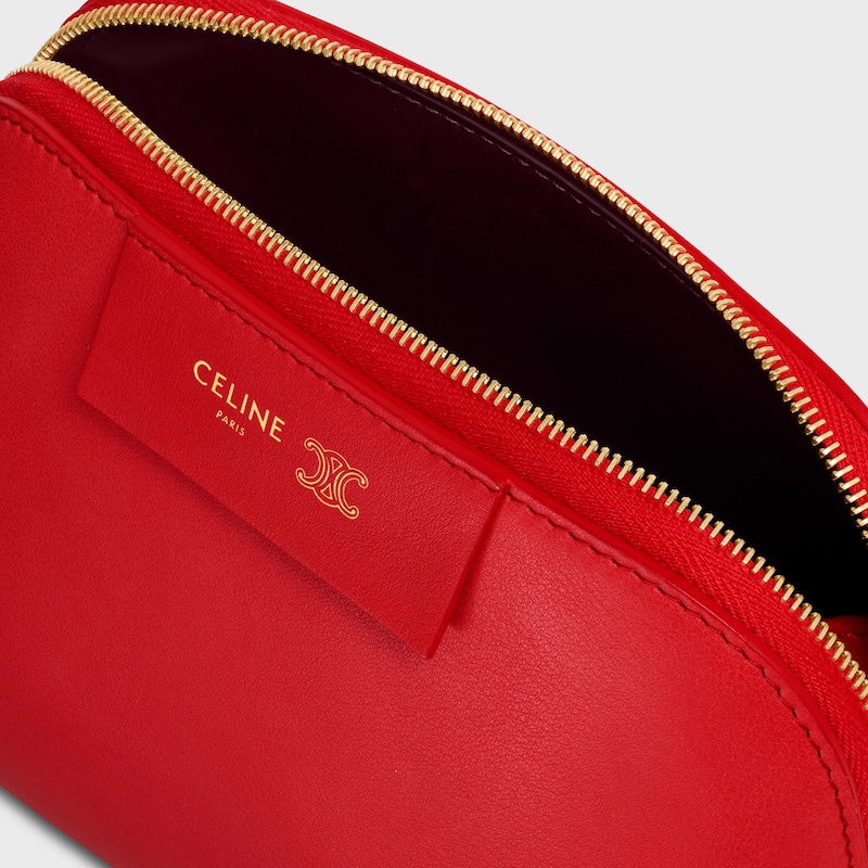 SMALL COSMETIC POUCH IN SMOOTH CALFSKIN - ULTRA RED / SYRAH - BEAUTY ACCESSORIES - 1 | CELINE