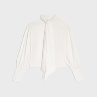 cropped lavalliere shirt IN silk twill - CRAIE -  - 1 | CELINE