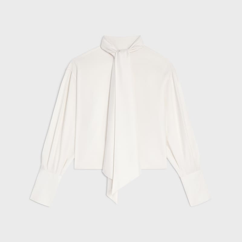 chemise lavalli&egrave;re cropped twill soie - CRAIE -  - 1 | CELINE