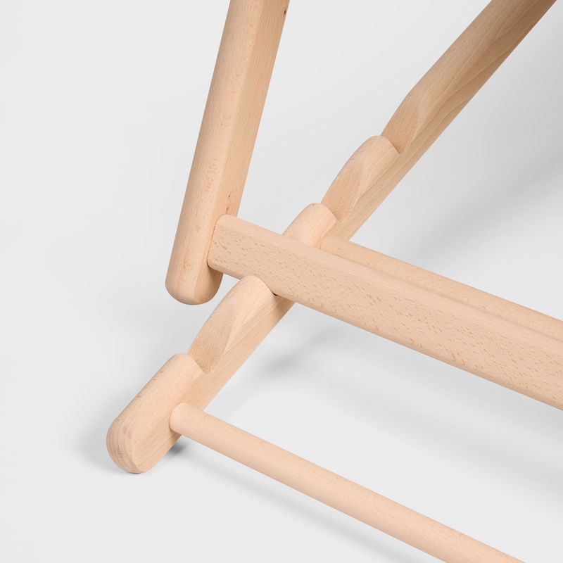 DECK CHAIR IN WOOD AND JACQUARD TEXTILE - BLUE / BEIGE - HOME - 1 | CELINE