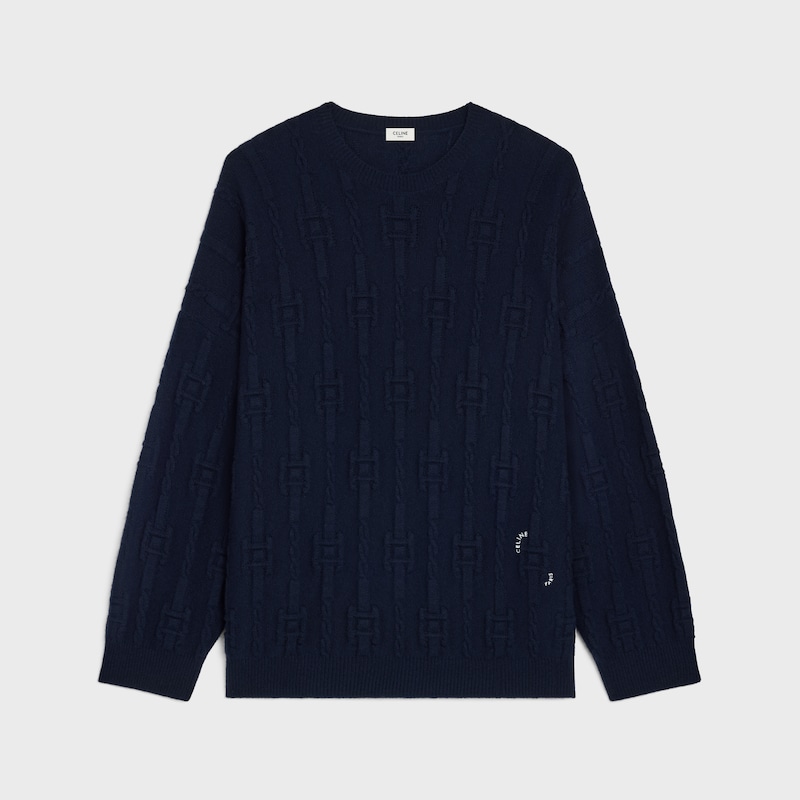 크루넥 스웨터 - 체인 캐시미어 - 네이비 -  - 1 | CELINE